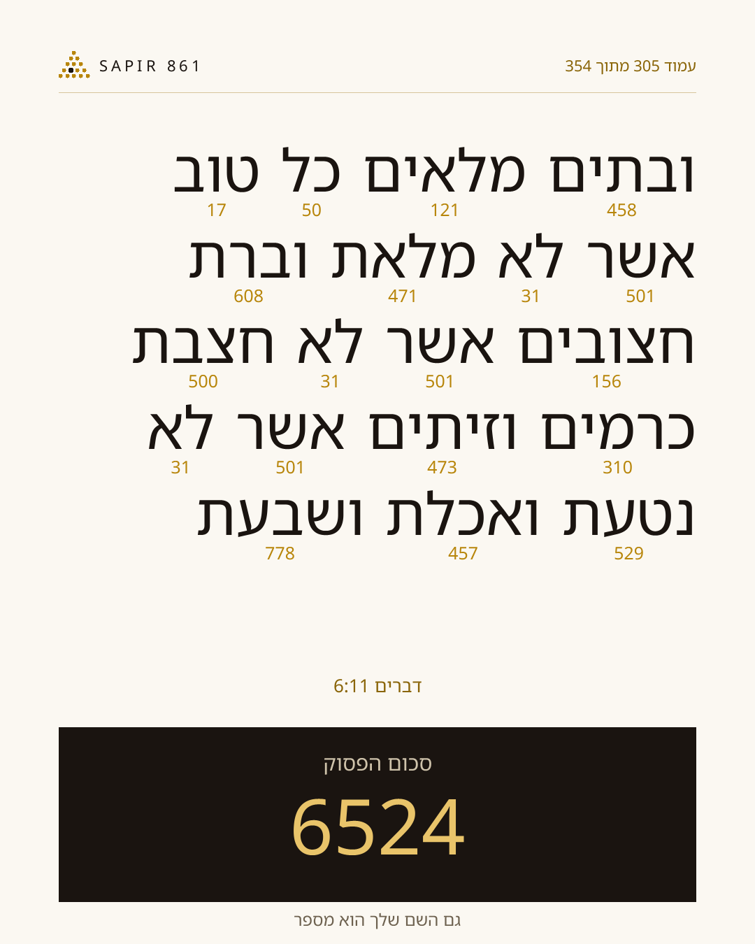 כרטיס פסוק 305