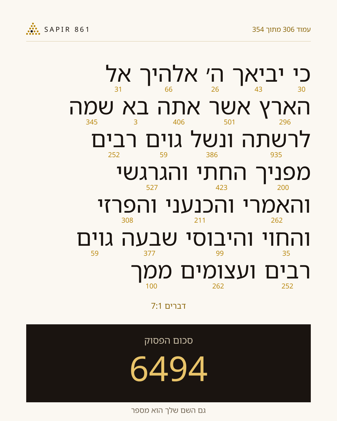 כרטיס פסוק 306