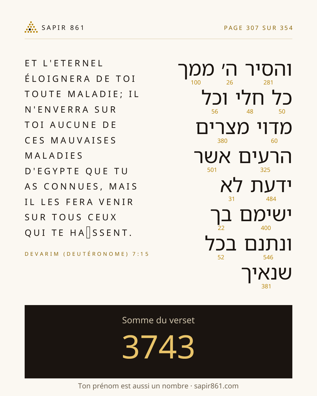 Carte du verset 307