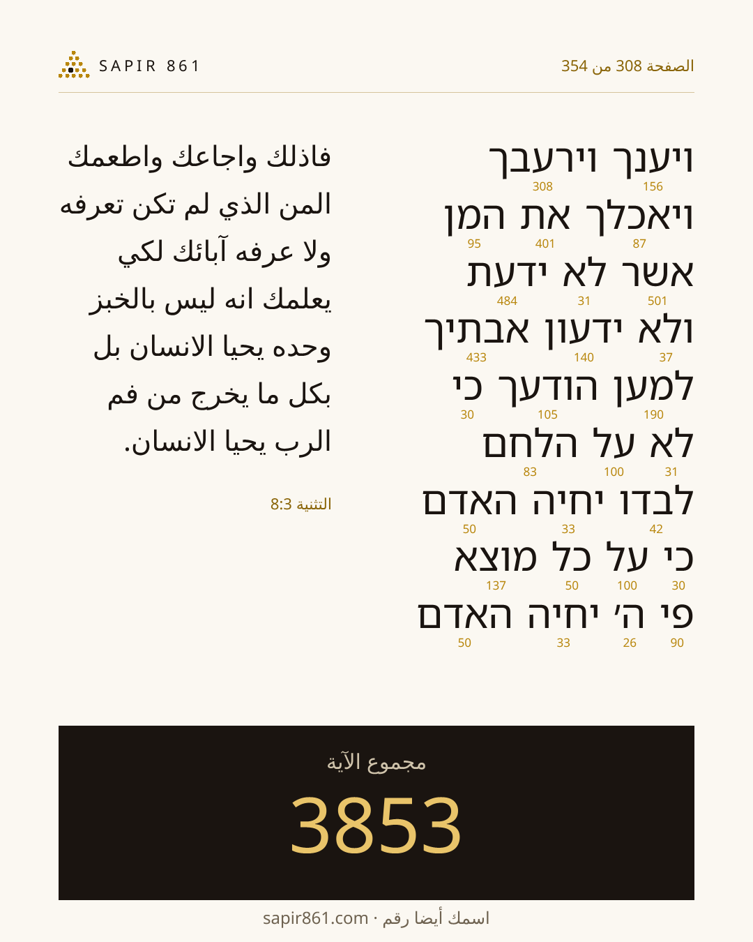 بطاقة الآية 308