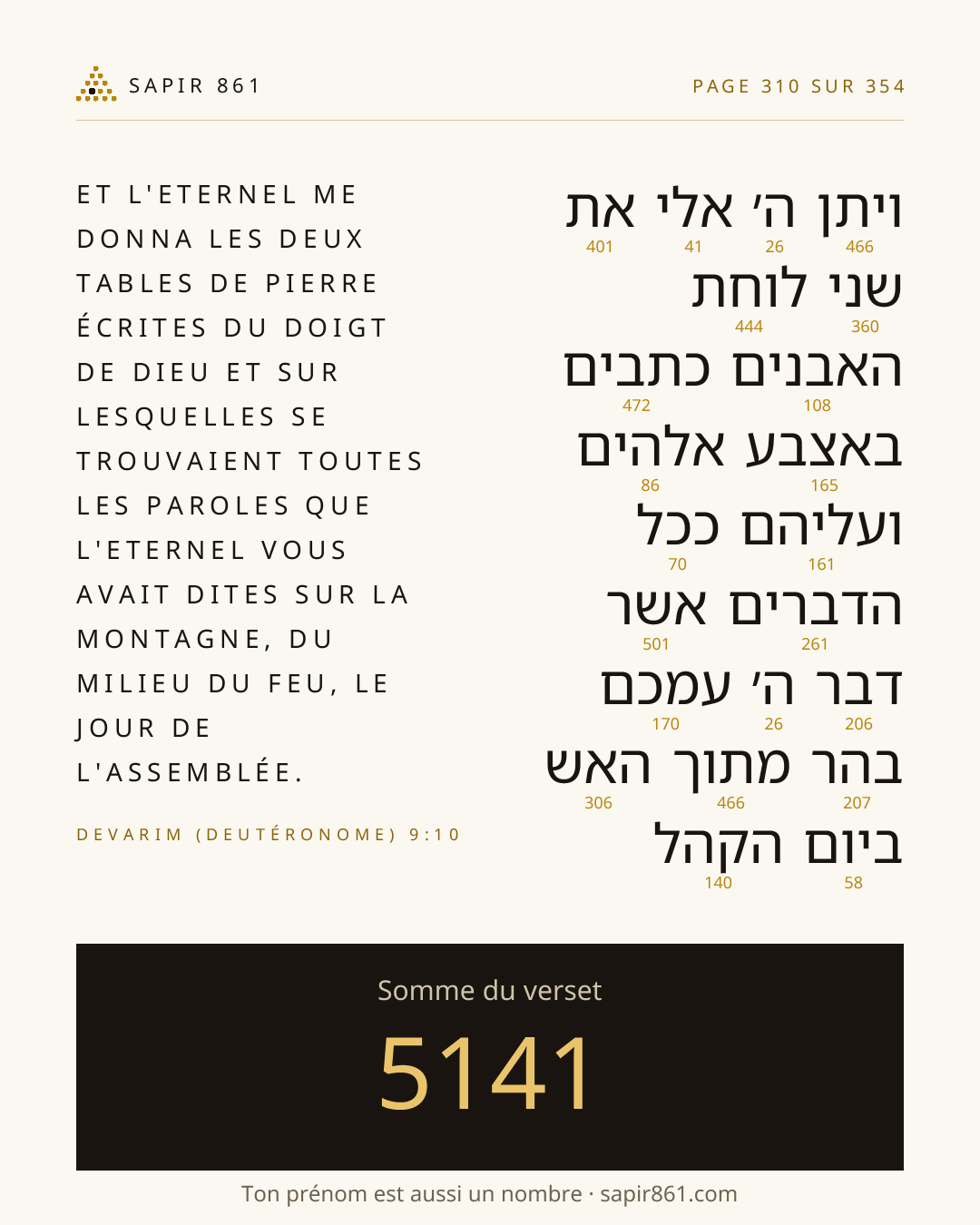 Carte du verset 310