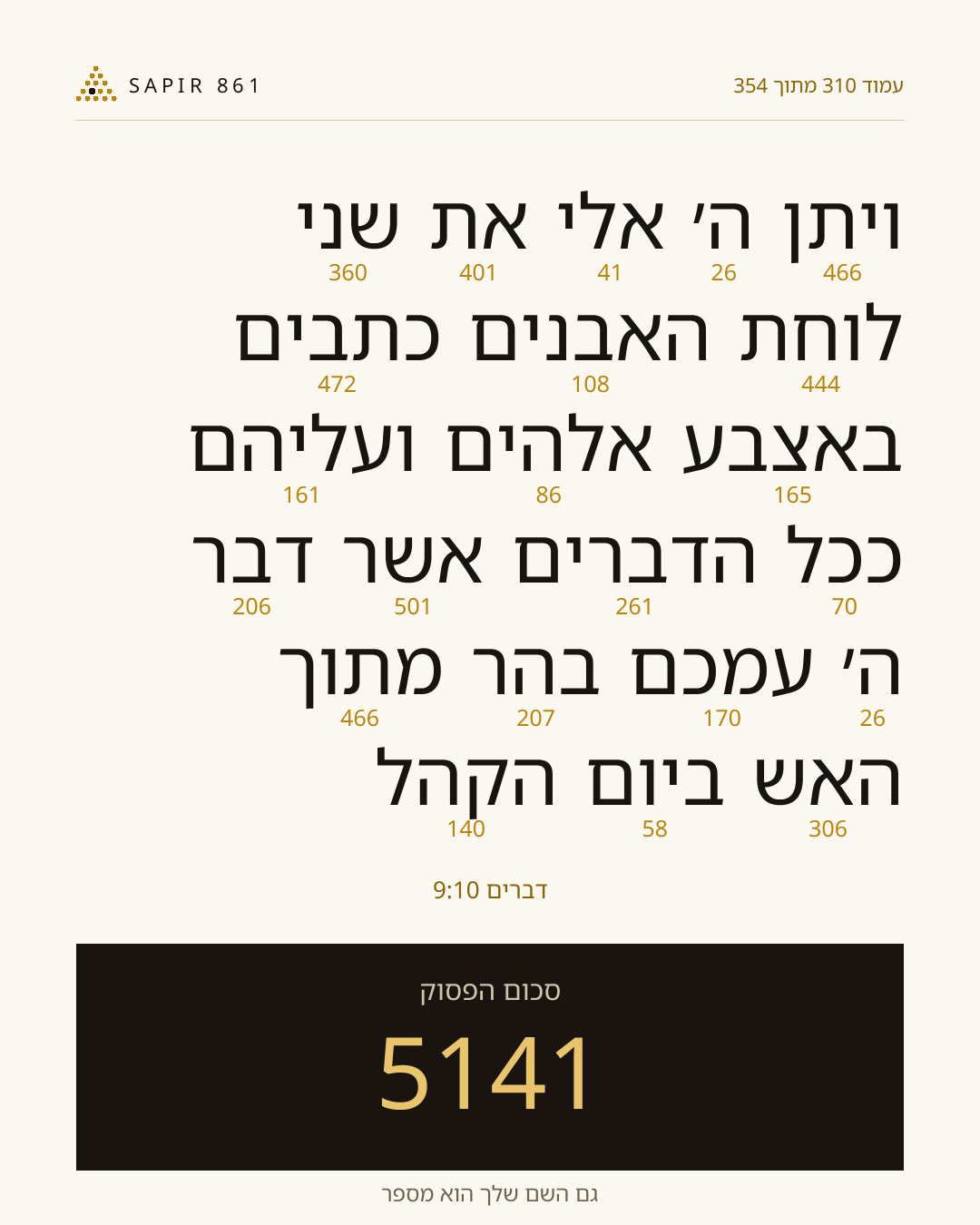 כרטיס פסוק 310