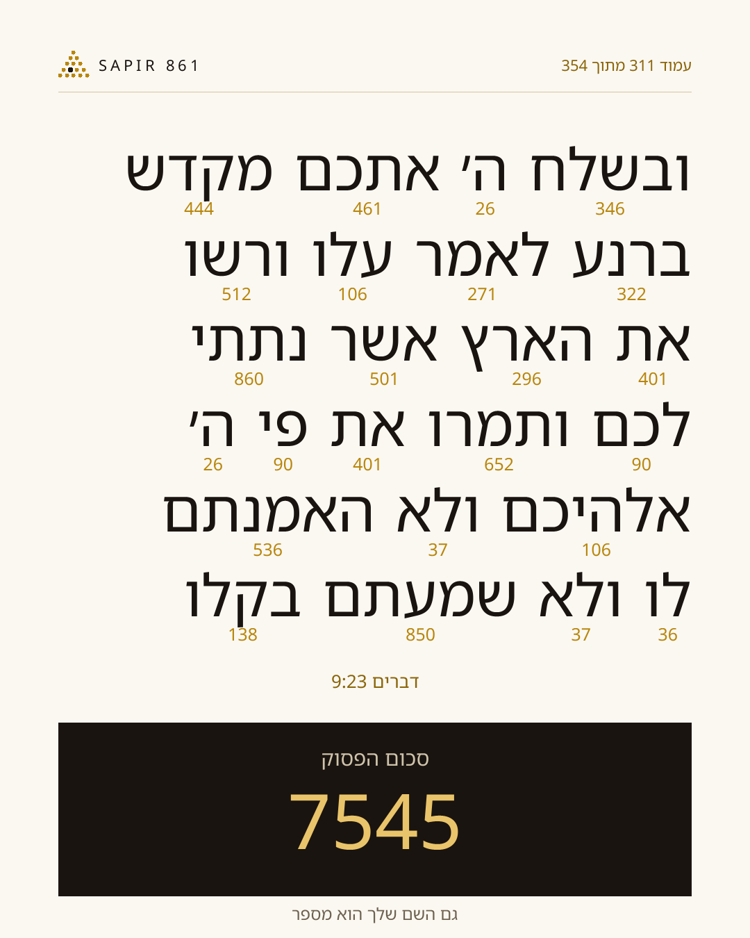כרטיס פסוק 311