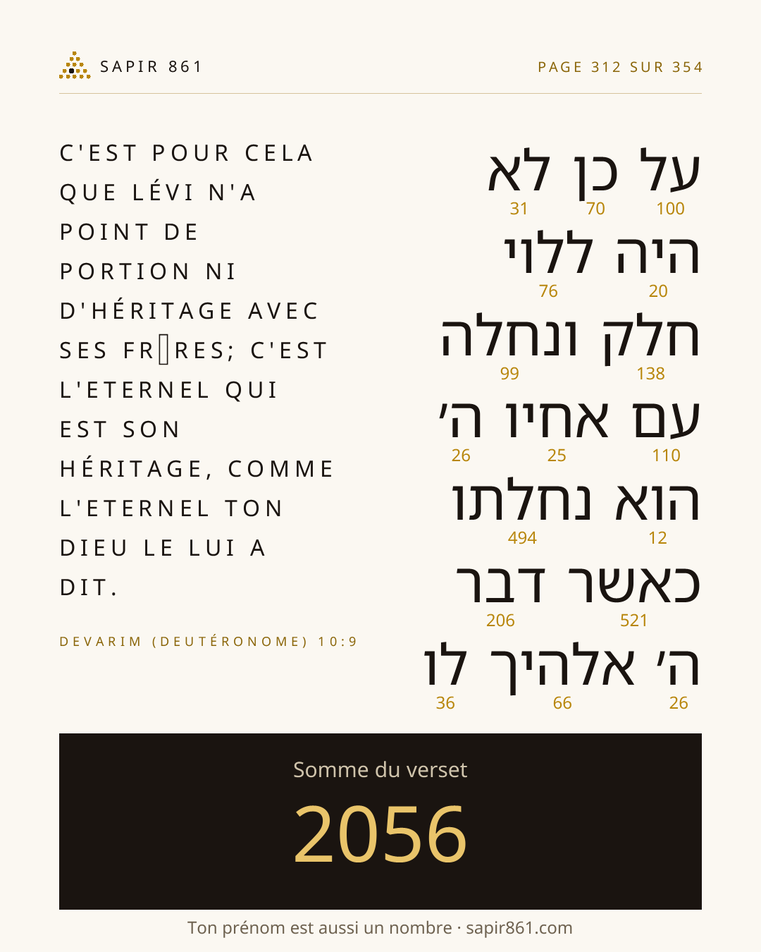 Carte du verset 312