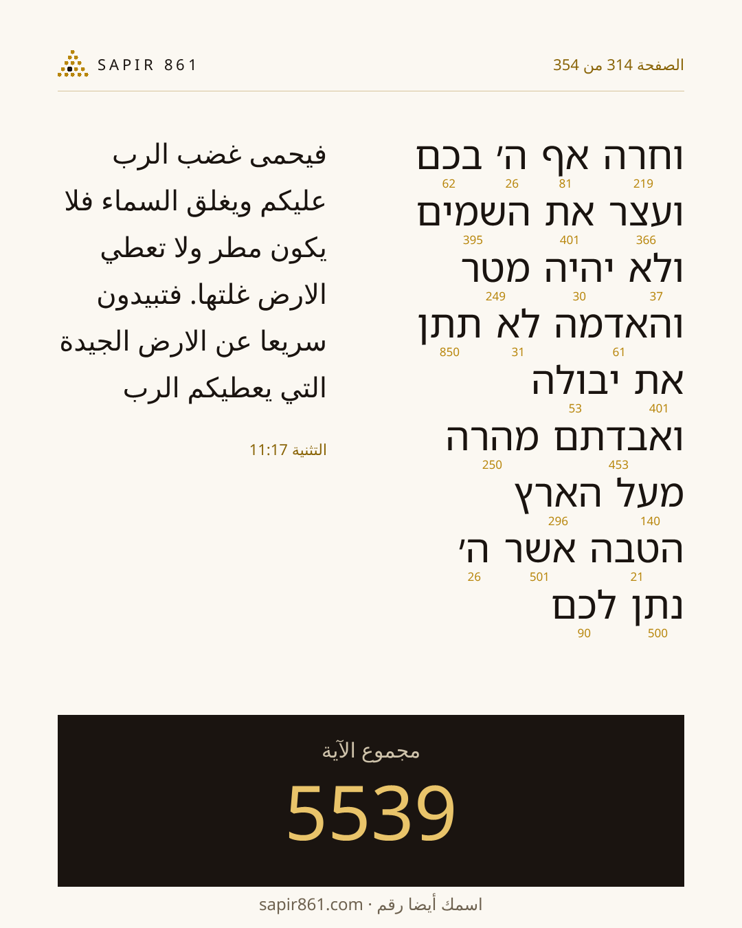بطاقة الآية 314