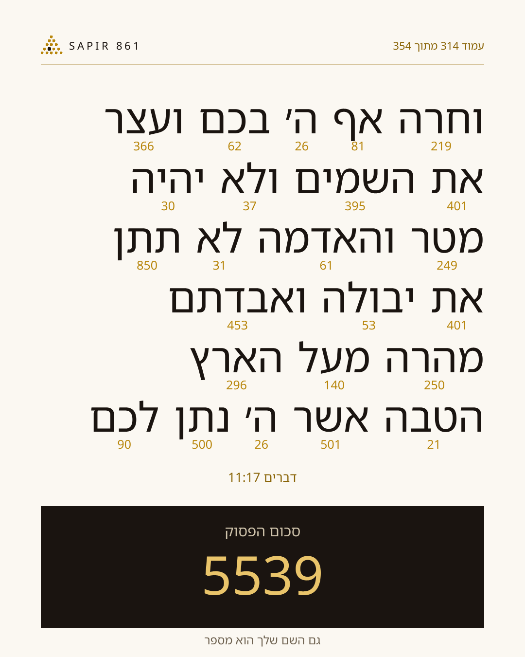 כרטיס פסוק 314