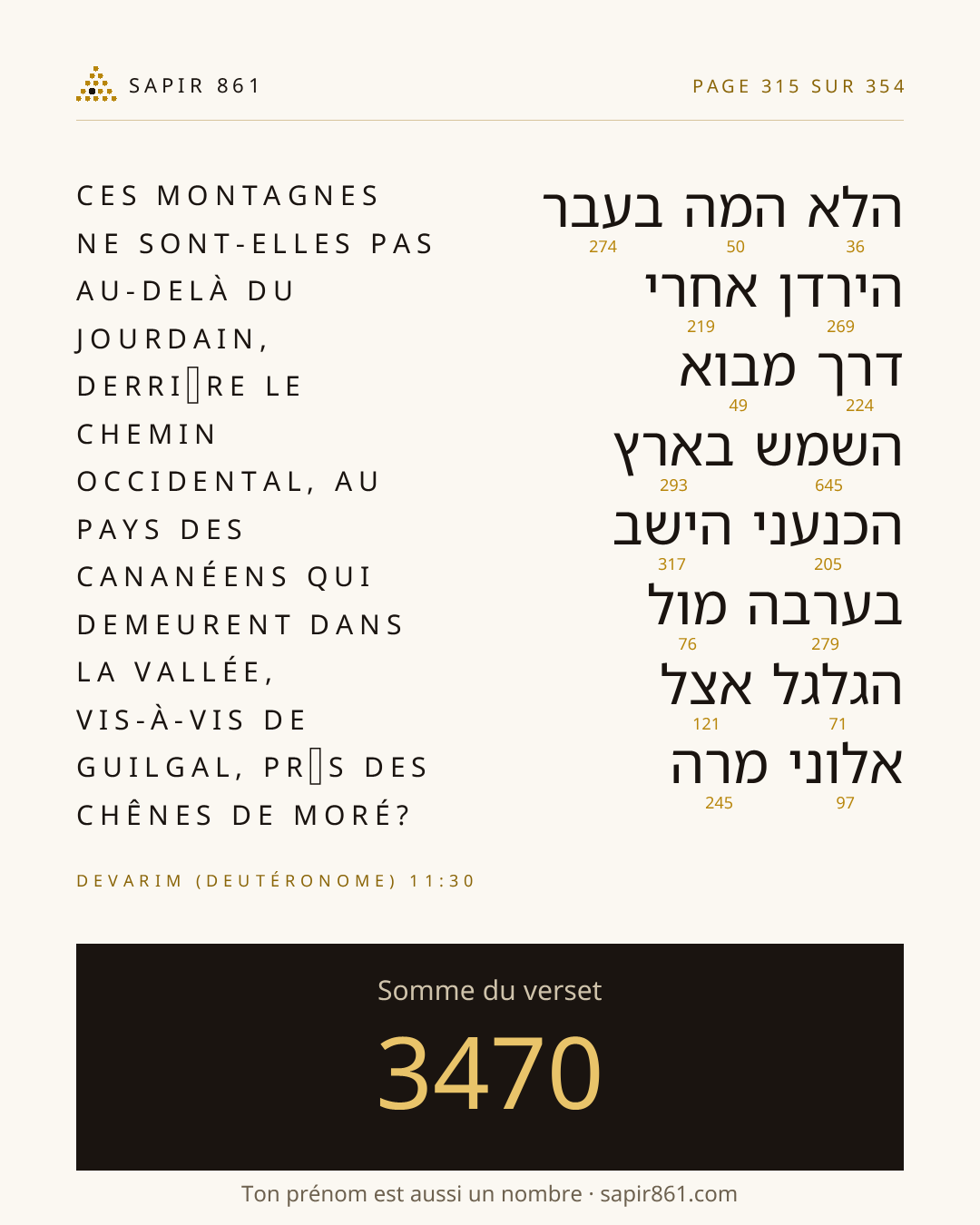 Carte du verset 315
