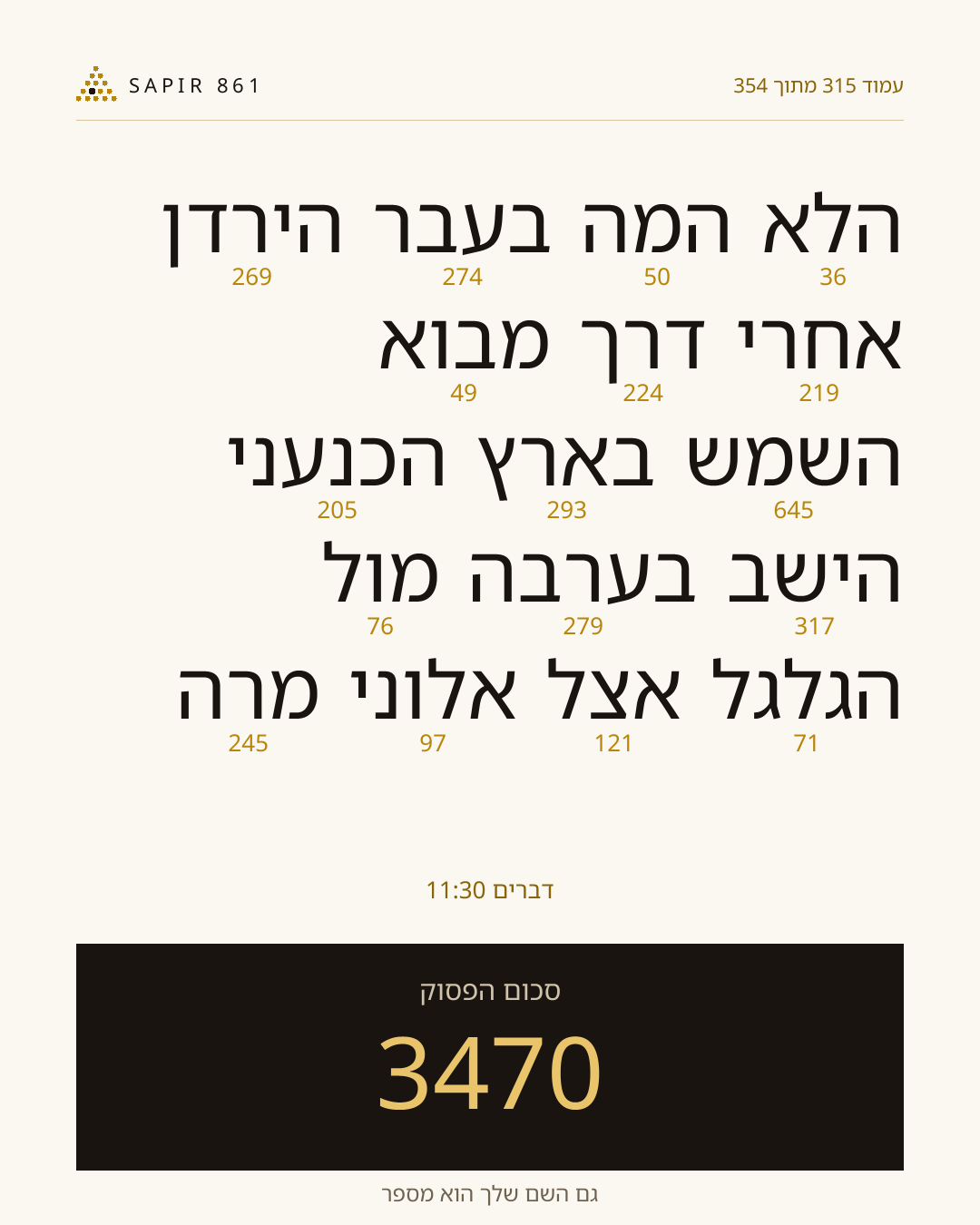כרטיס פסוק 315