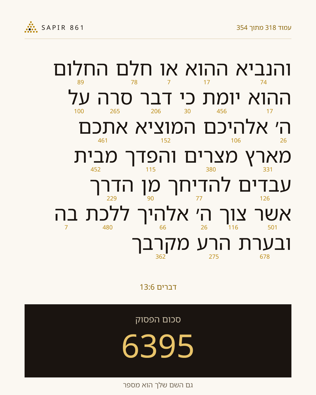כרטיס פסוק 318