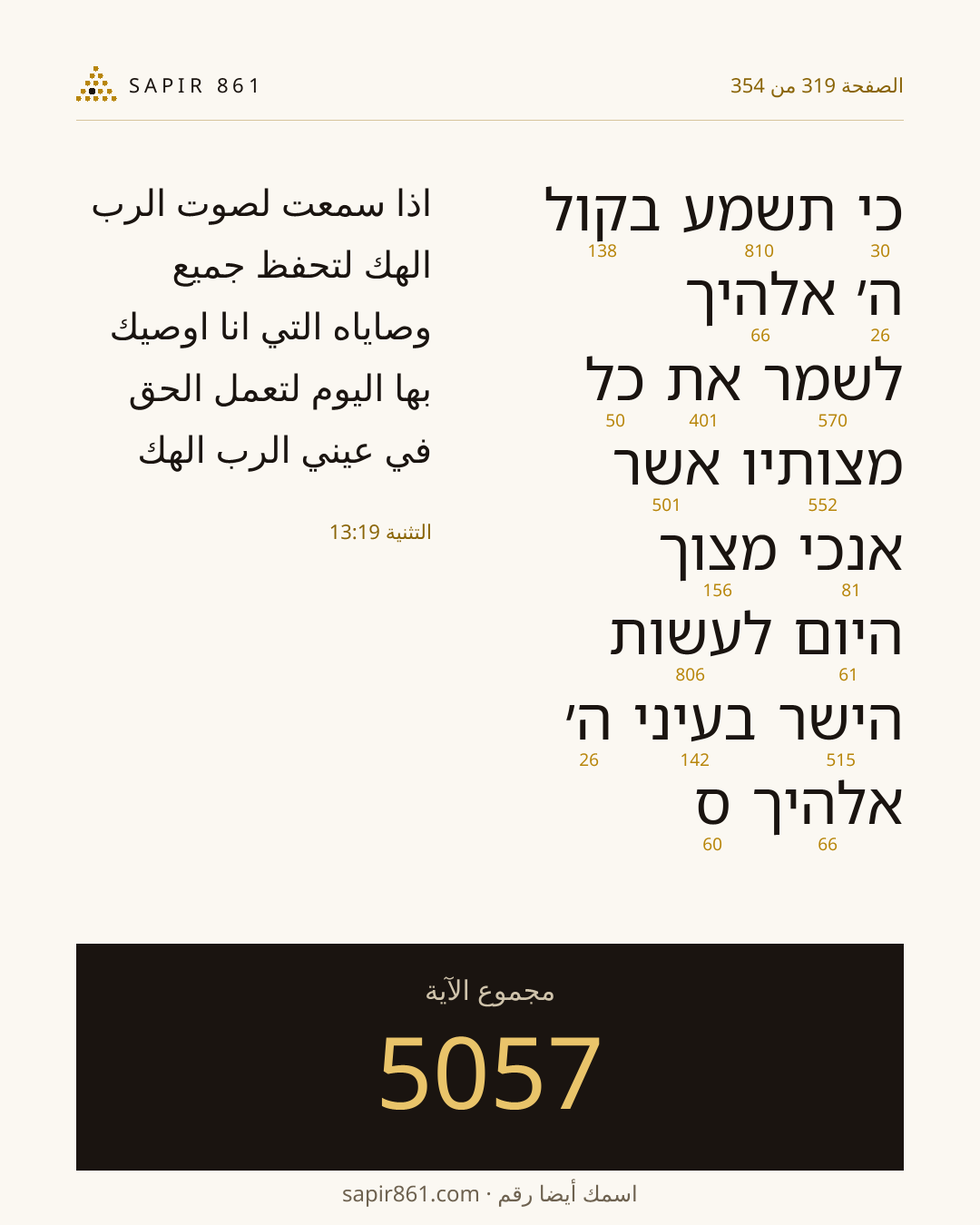 بطاقة الآية 319