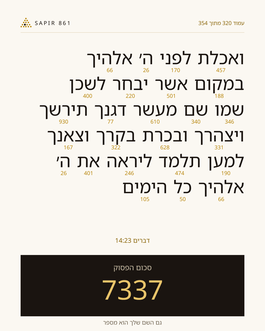 כרטיס פסוק 320