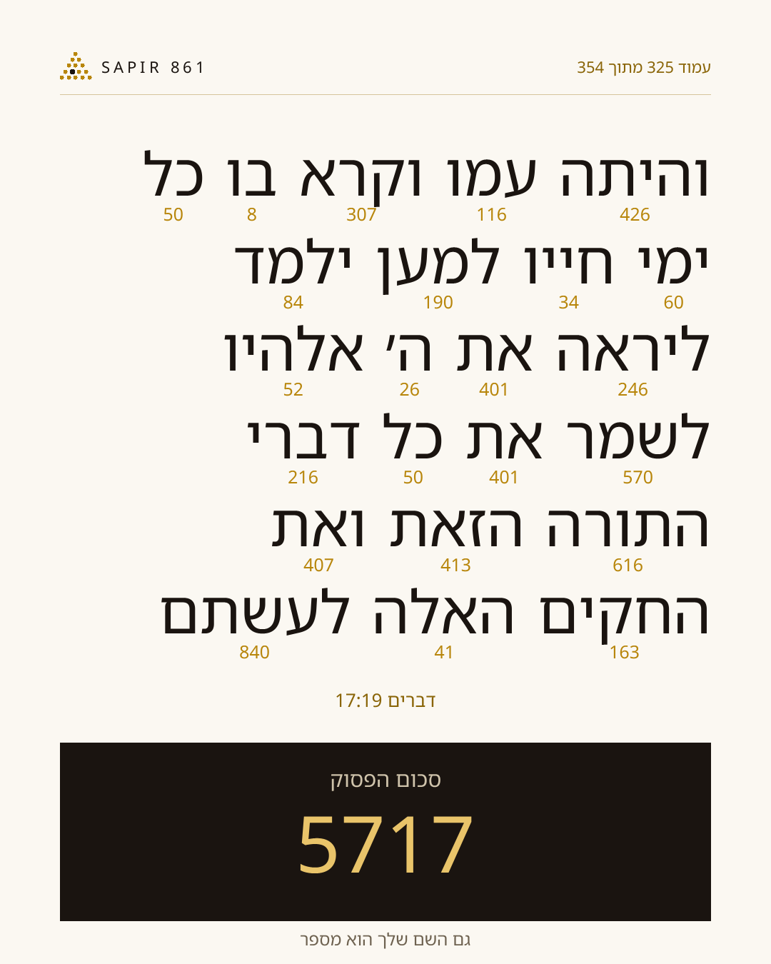 כרטיס פסוק 325