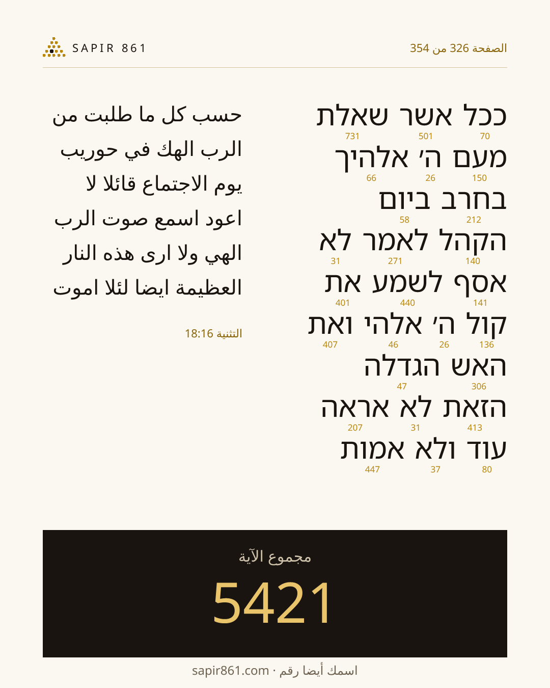 بطاقة الآية 326