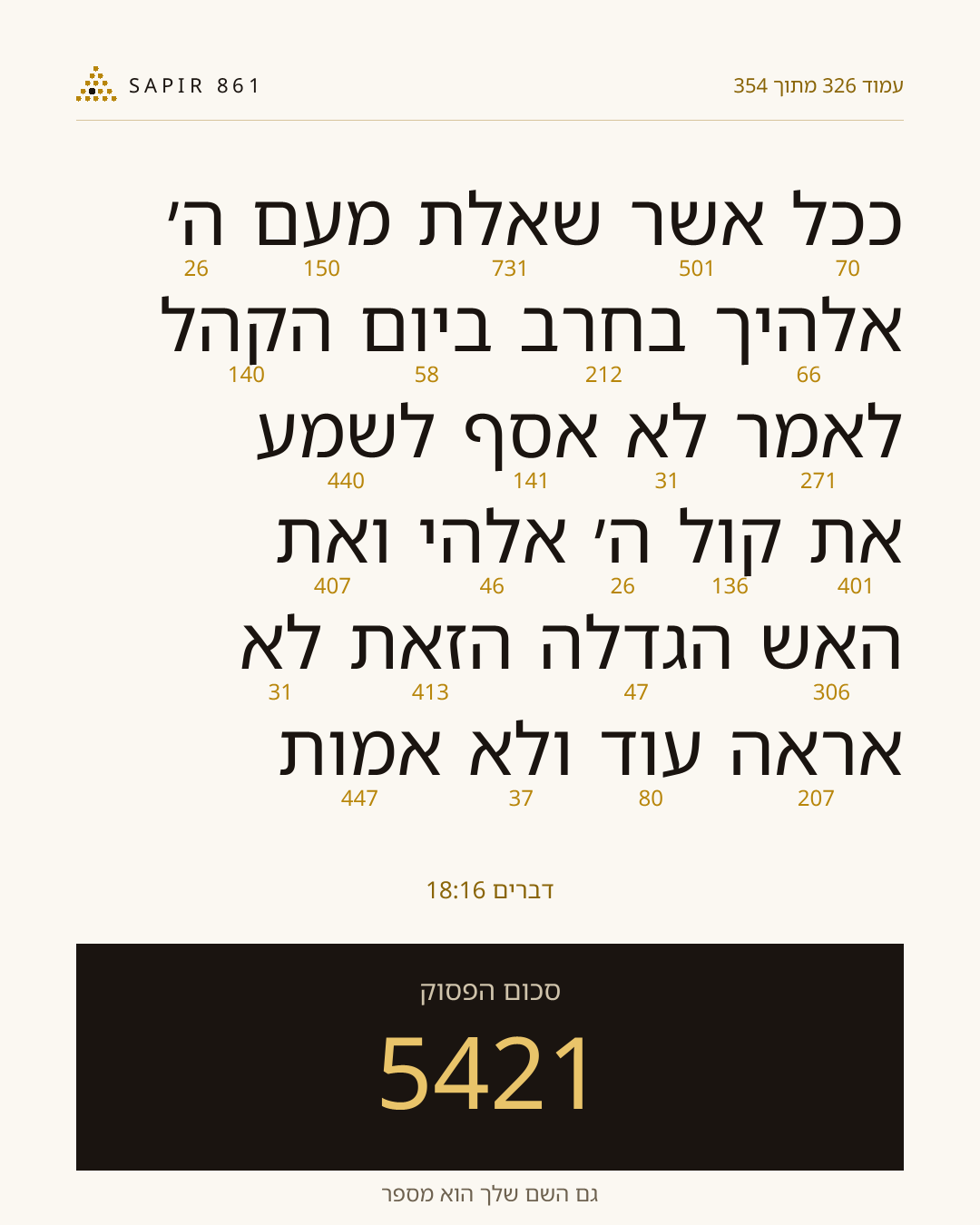כרטיס פסוק 326