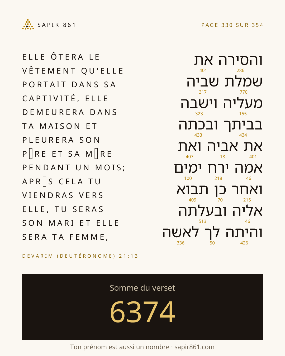 Carte du verset 330