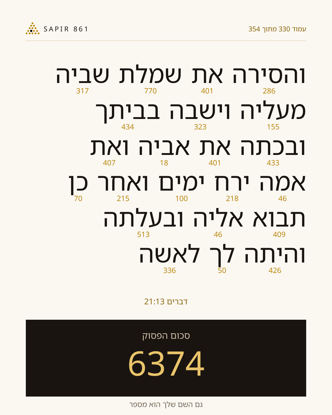 כרטיס פסוק 330