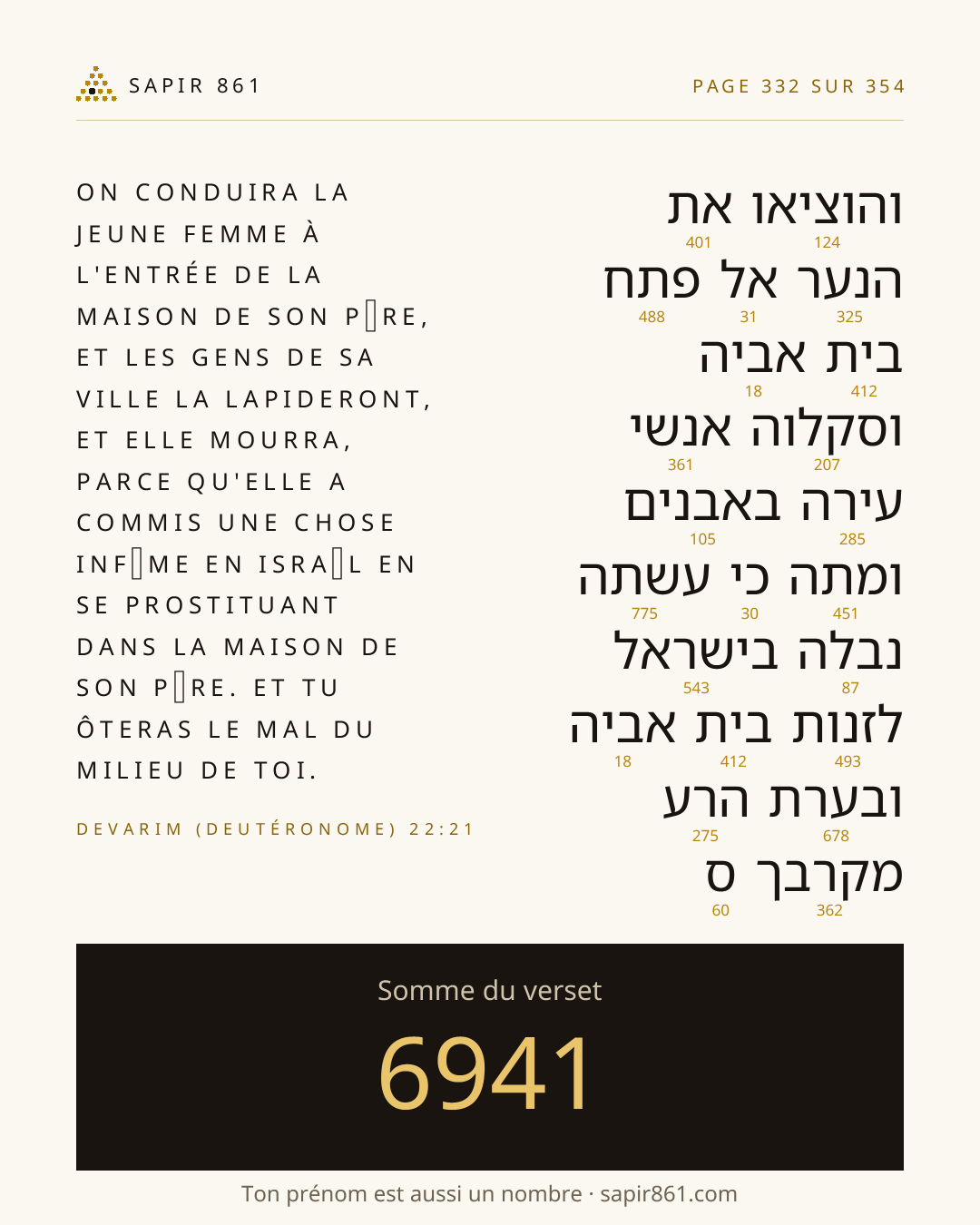 Carte du verset 332