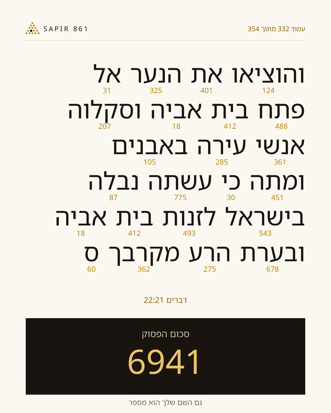 כרטיס פסוק 332