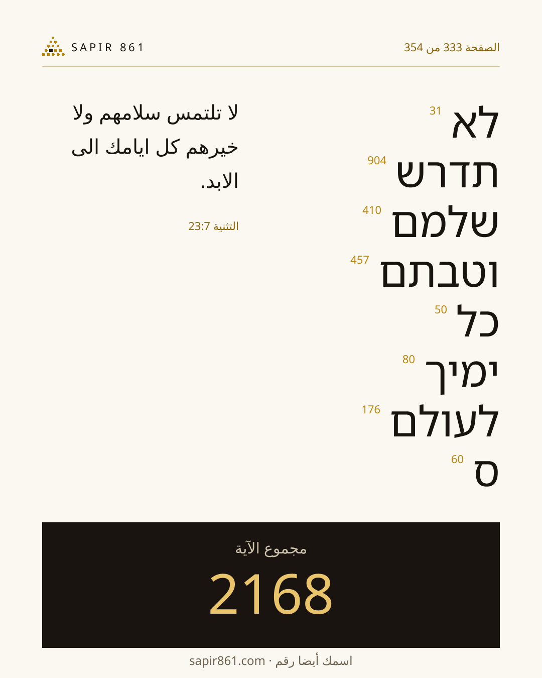 بطاقة الآية 333