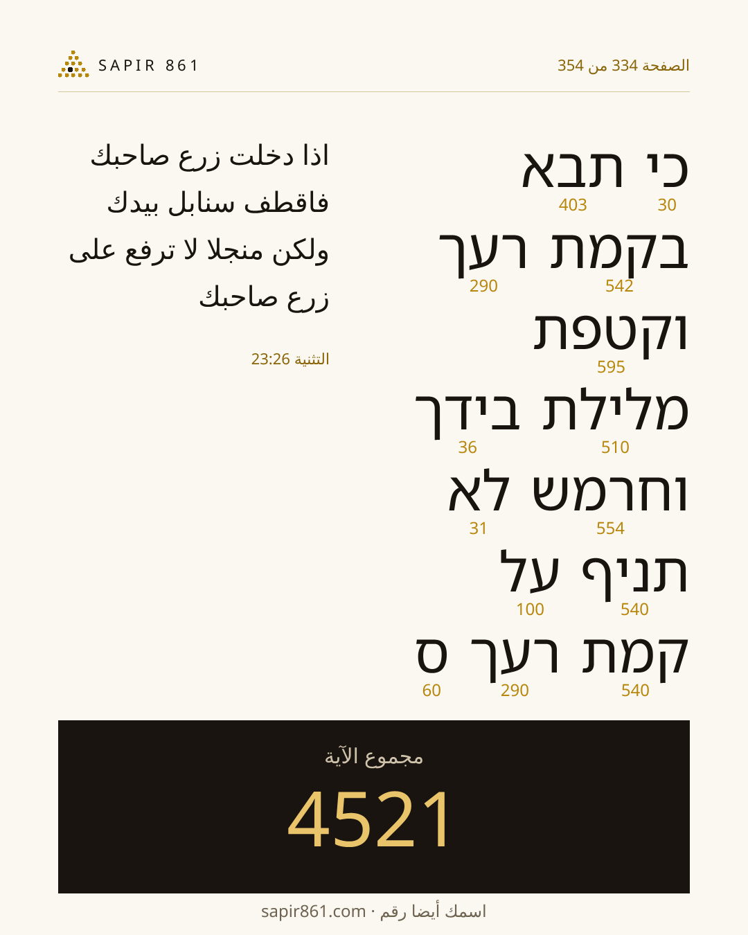 بطاقة الآية 334