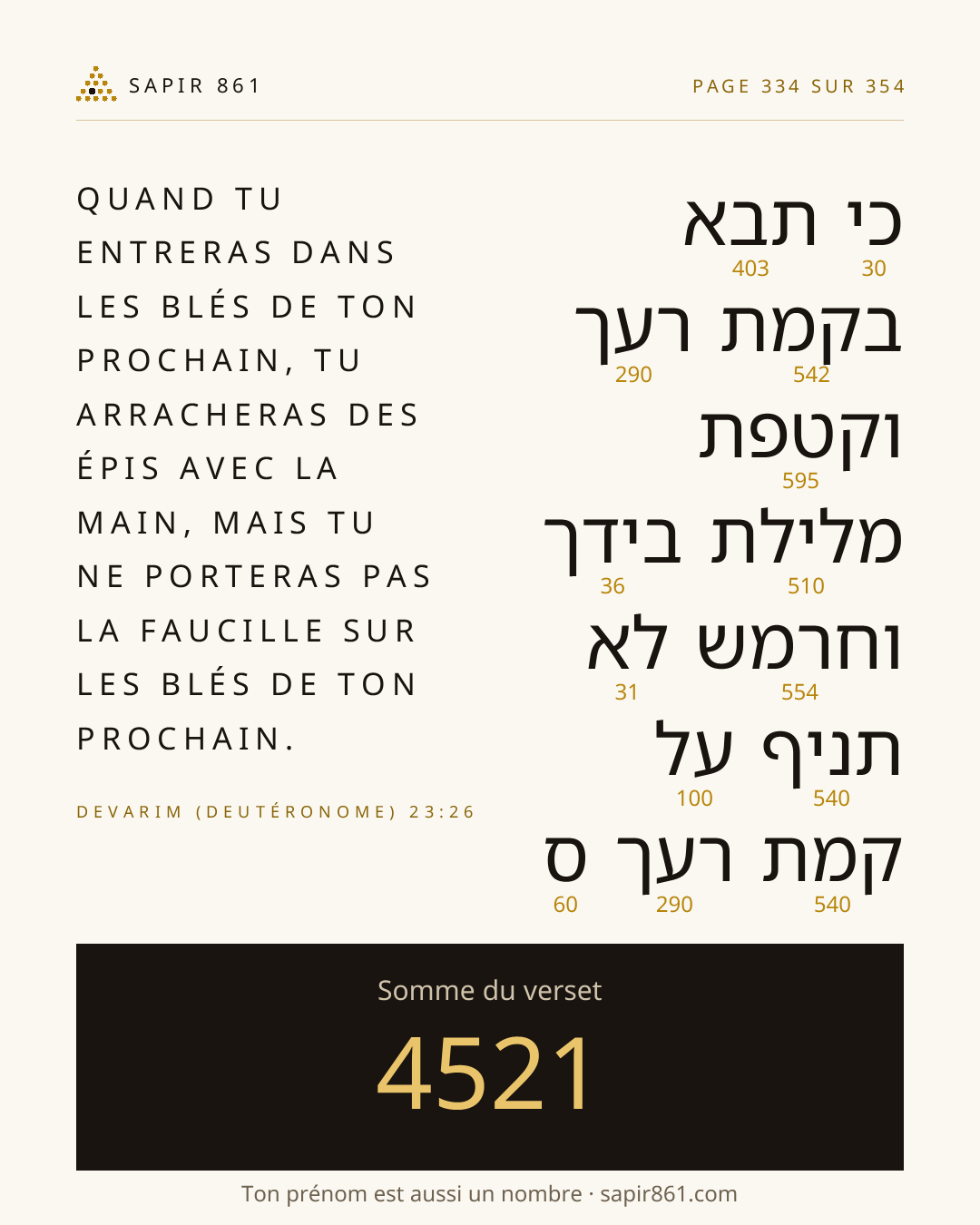 Carte du verset 334