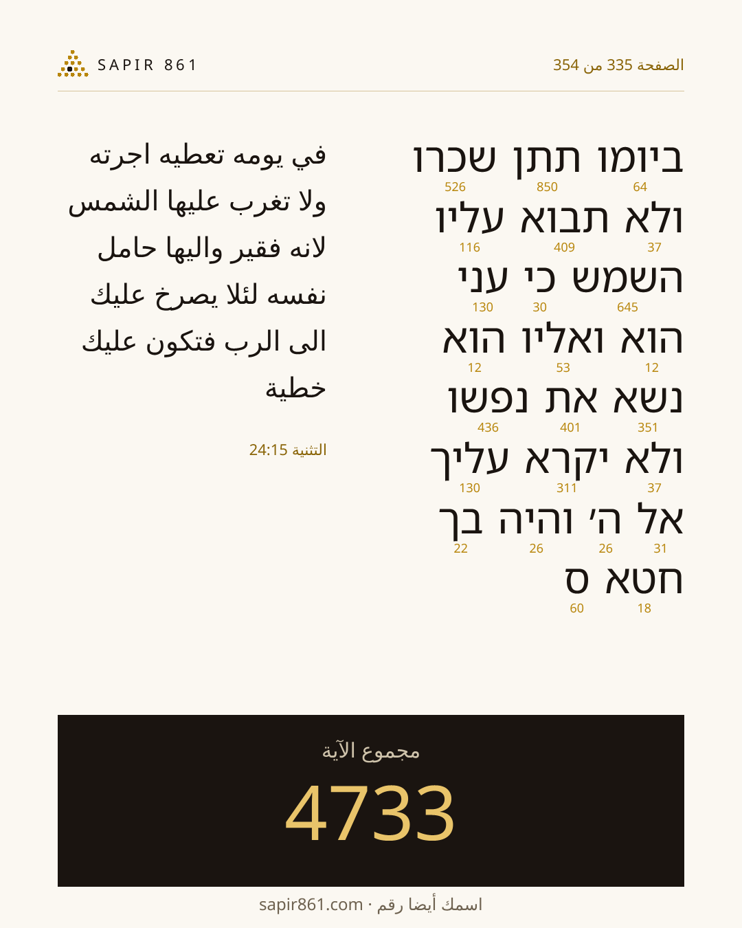 بطاقة الآية 335