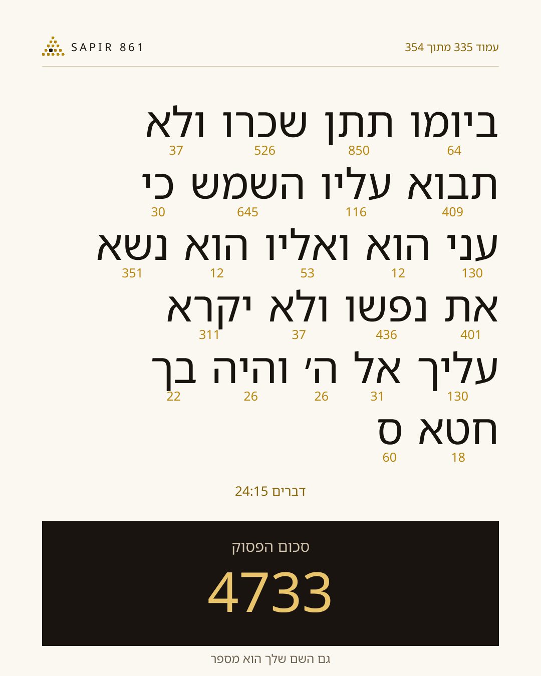 כרטיס פסוק 335