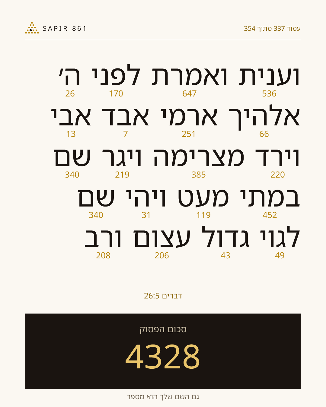 כרטיס פסוק 337