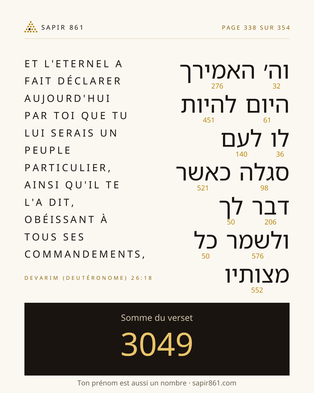 Carte du verset 338