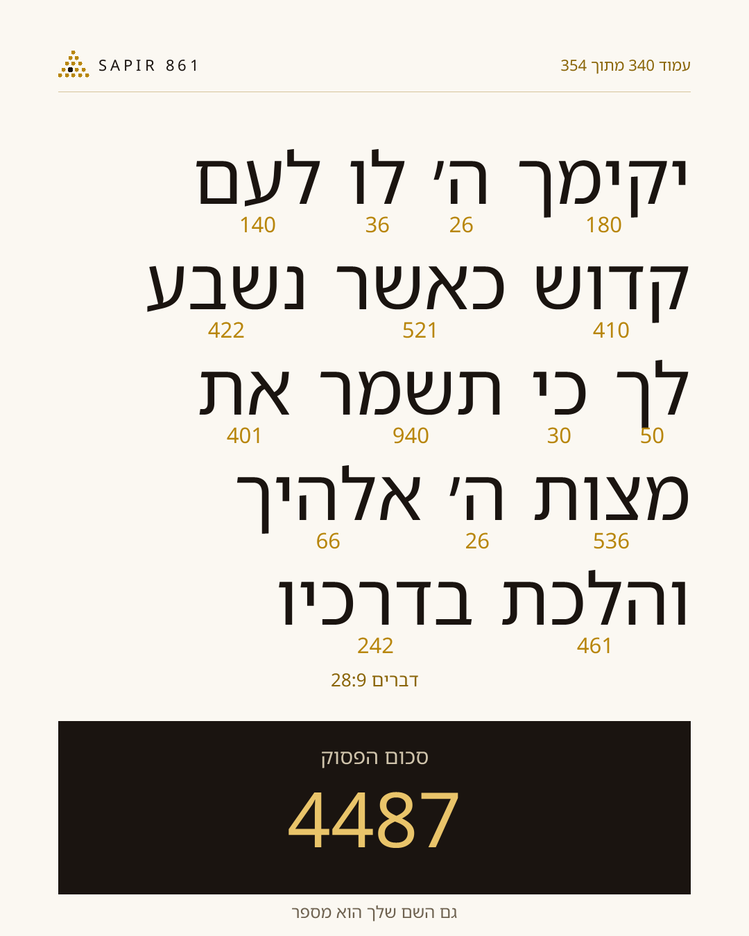 כרטיס פסוק 340
