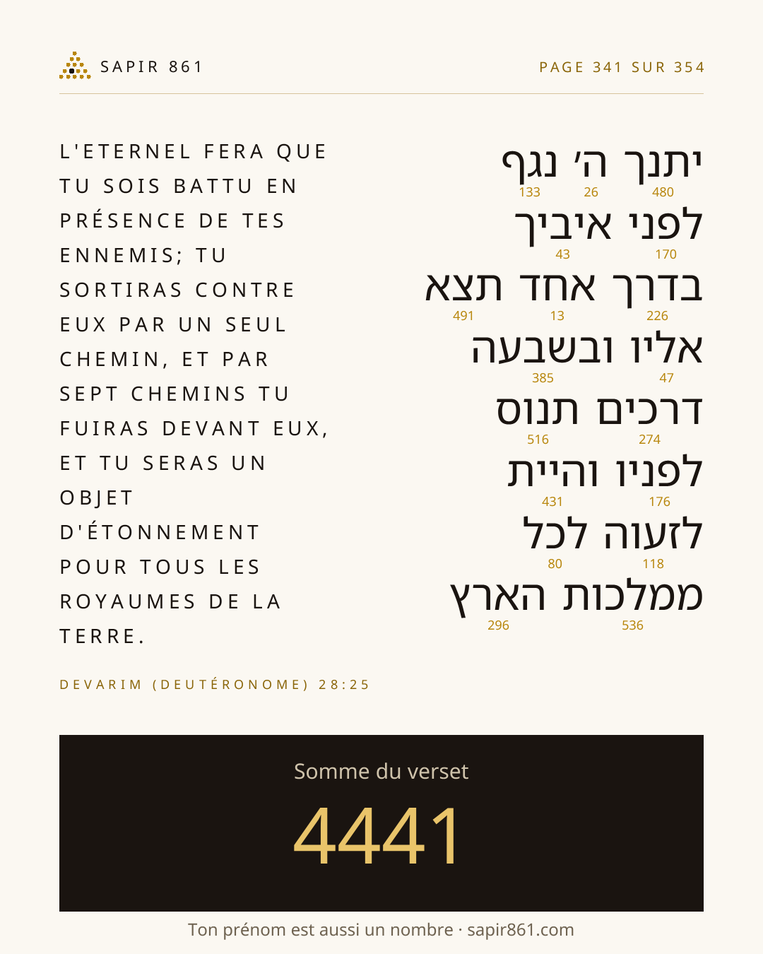 Carte du verset 341