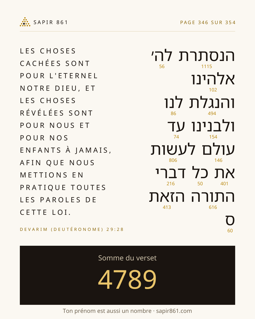 Carte du verset 346