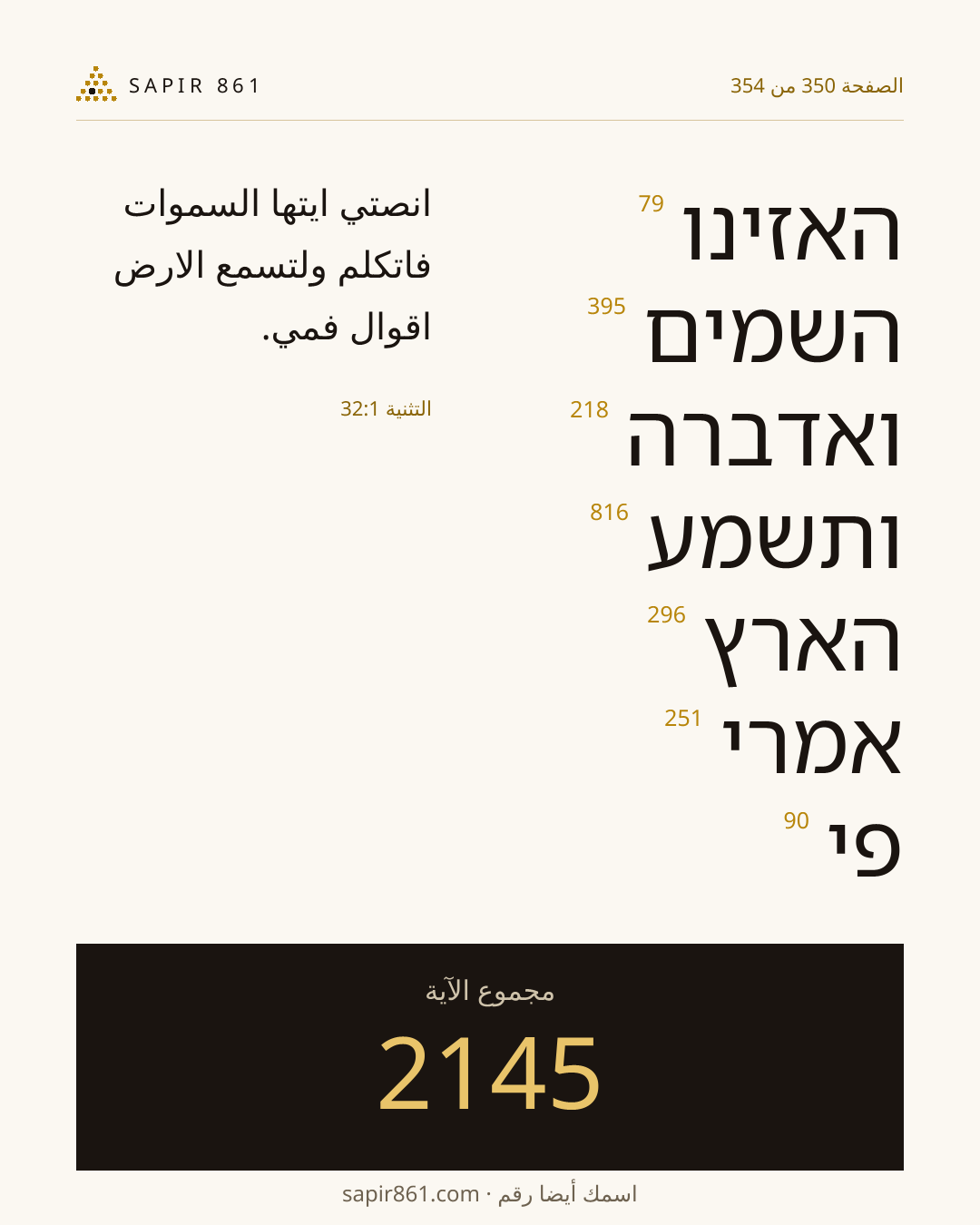 بطاقة الآية 350