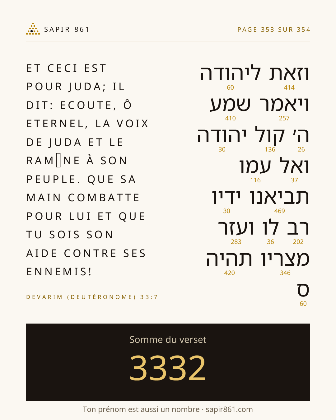 Carte du verset 353