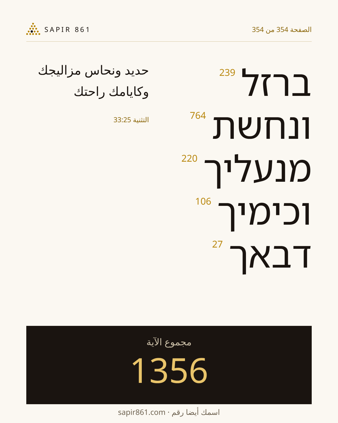 بطاقة الآية 354