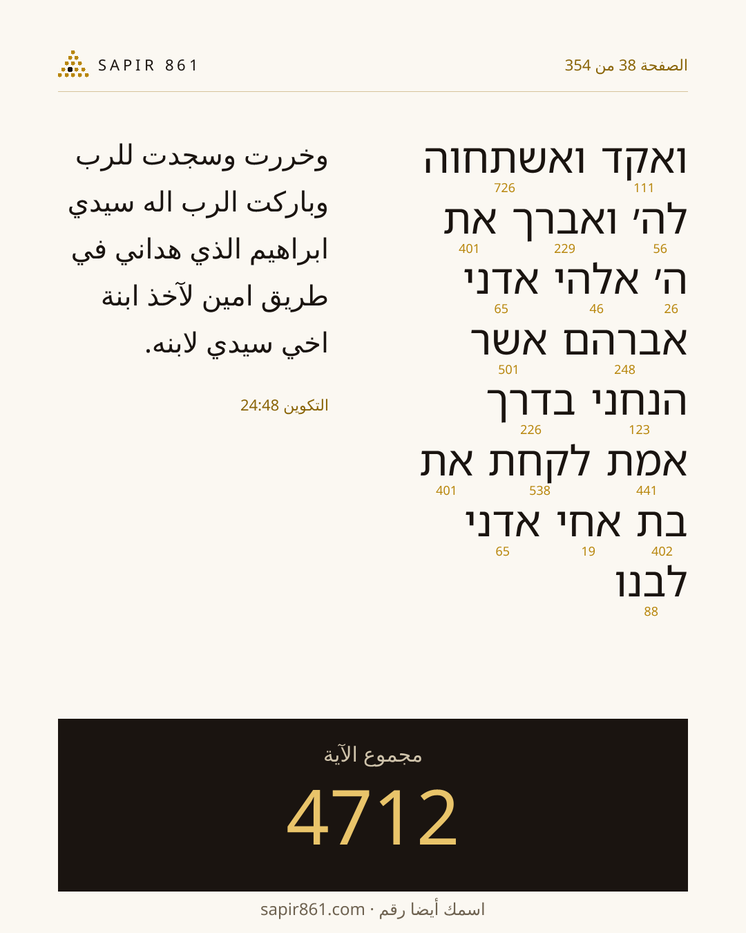 بطاقة الآية 38