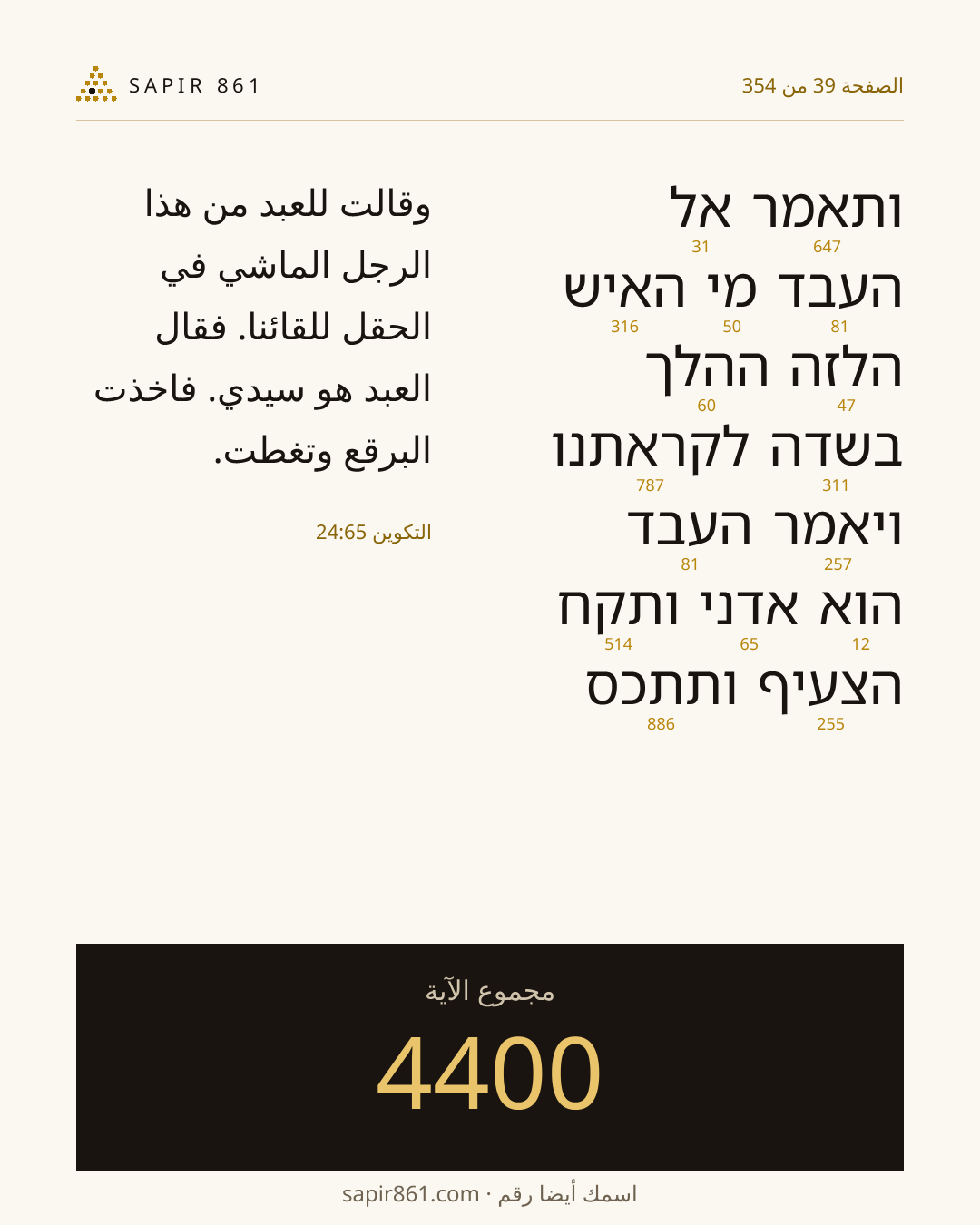 بطاقة الآية 39
