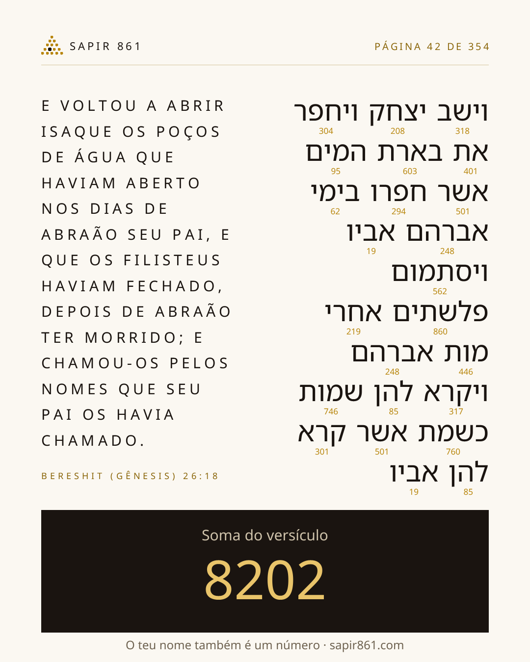 Cartão do versículo 42