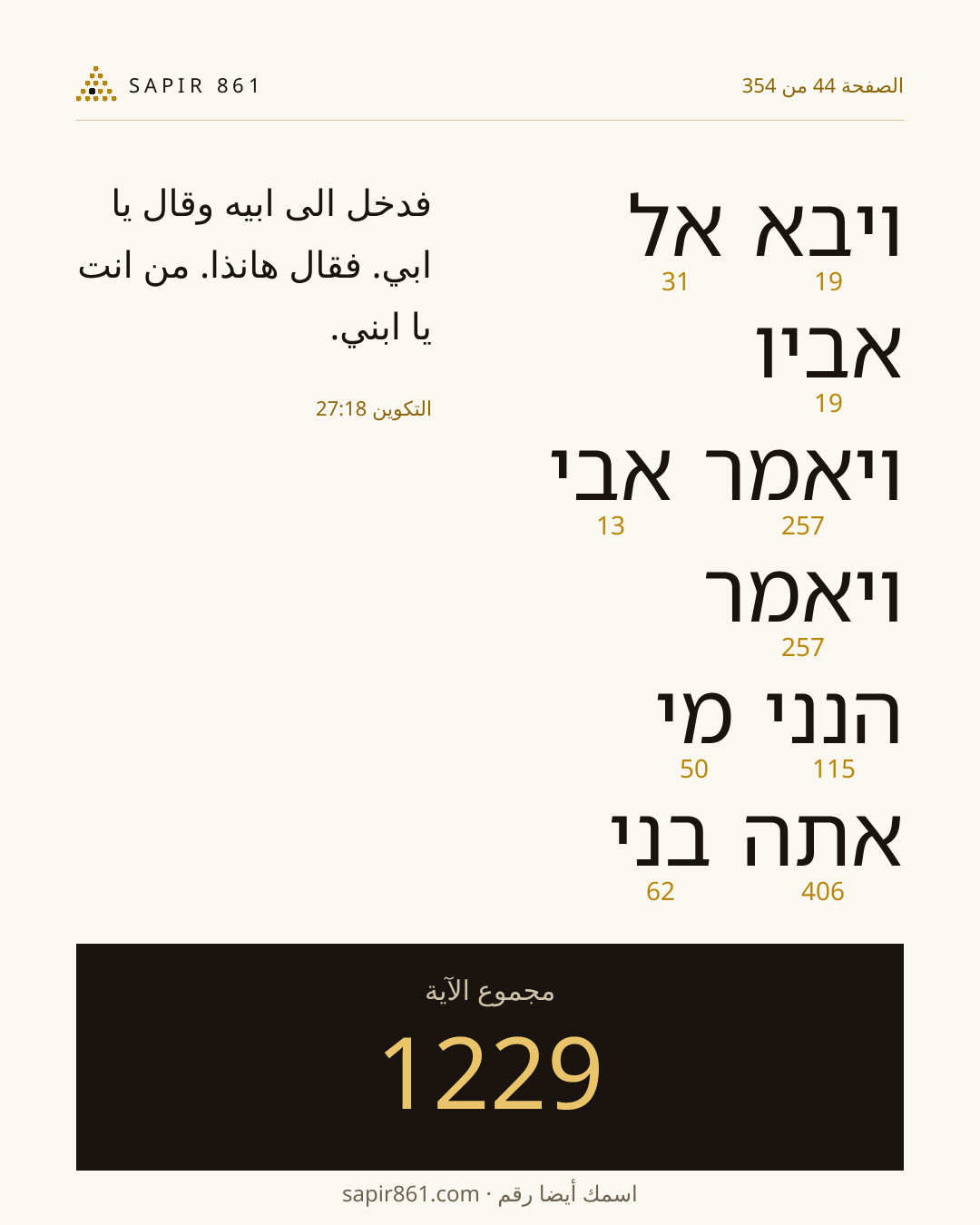 بطاقة الآية 44