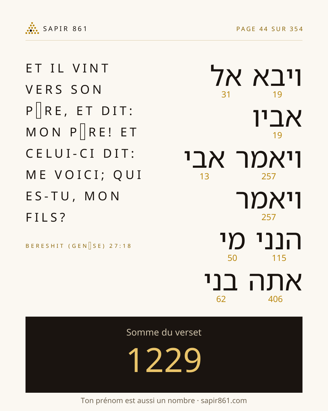 Carte du verset 44