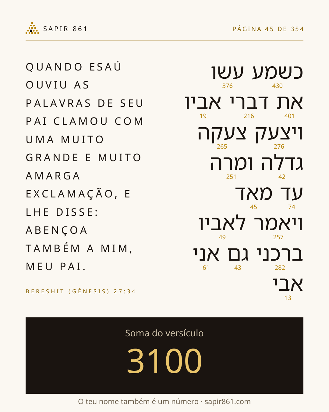 Cartão do versículo 45