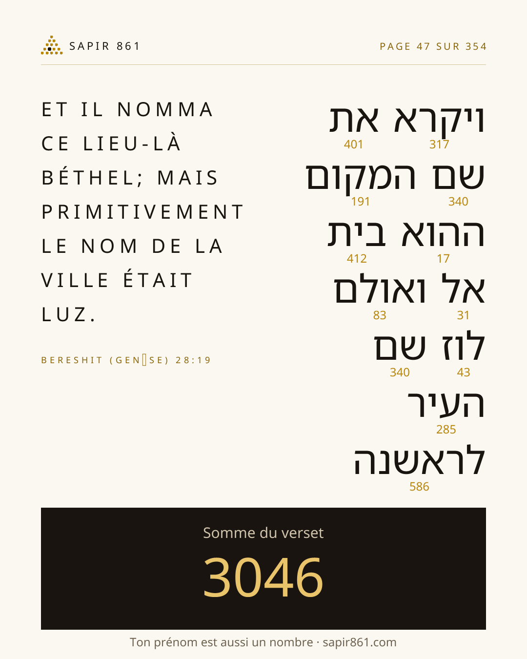 Carte du verset 47