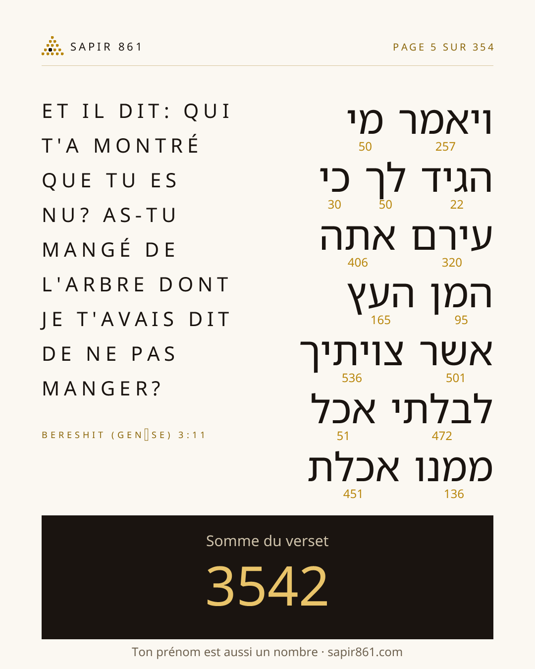Carte du verset 5