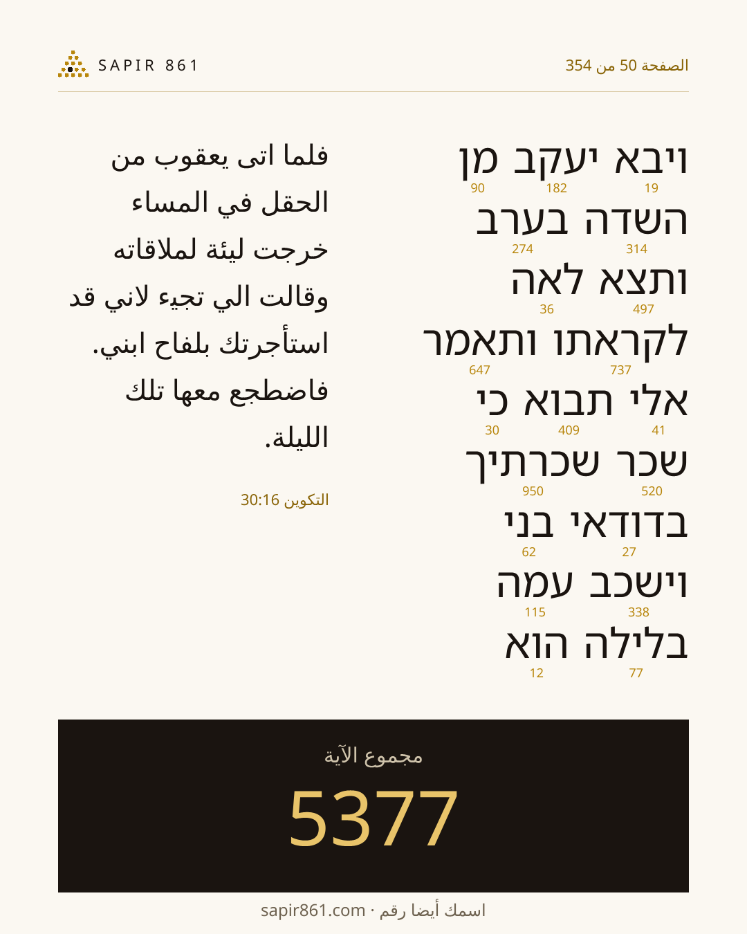 بطاقة الآية 50