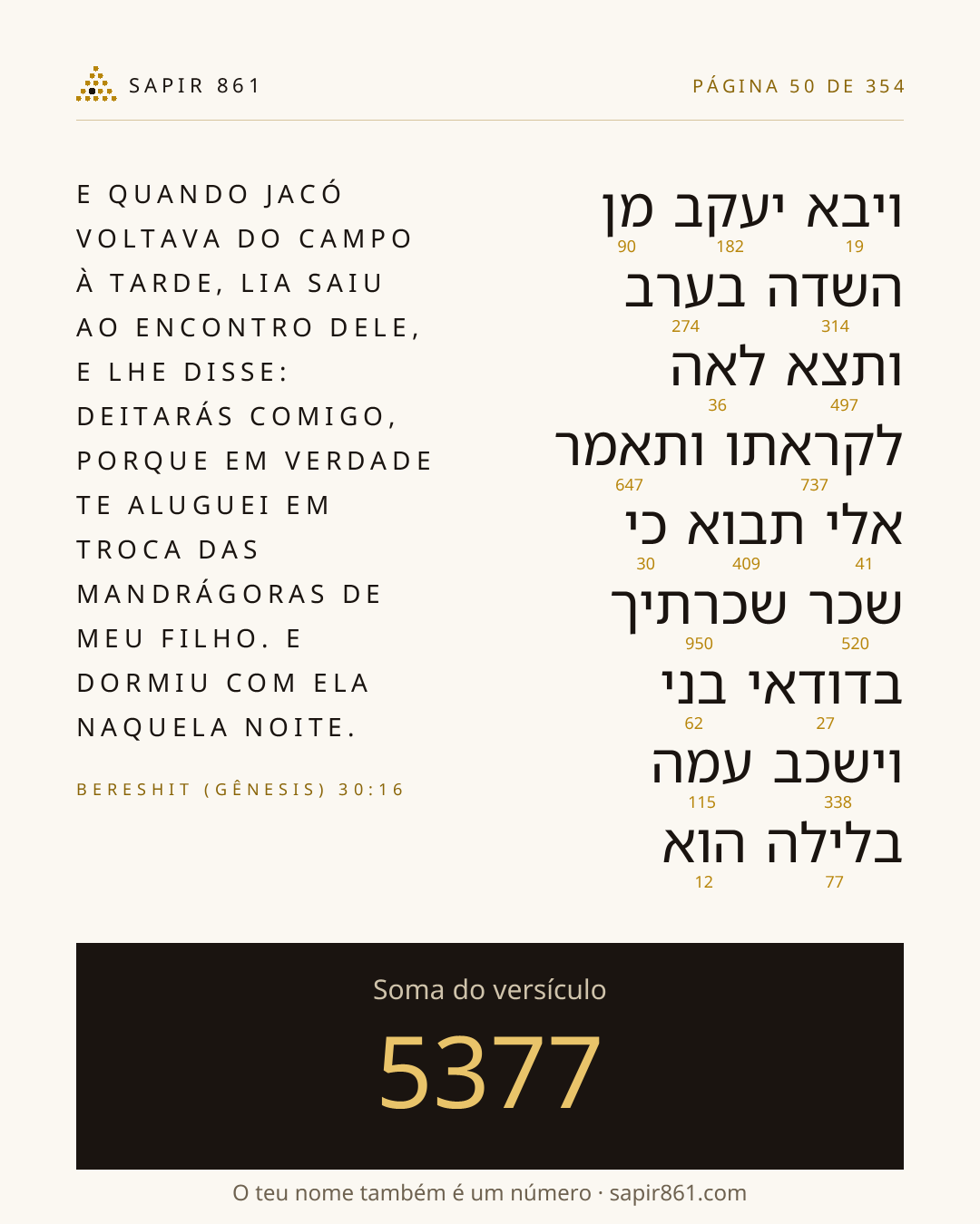 Cartão do versículo 50