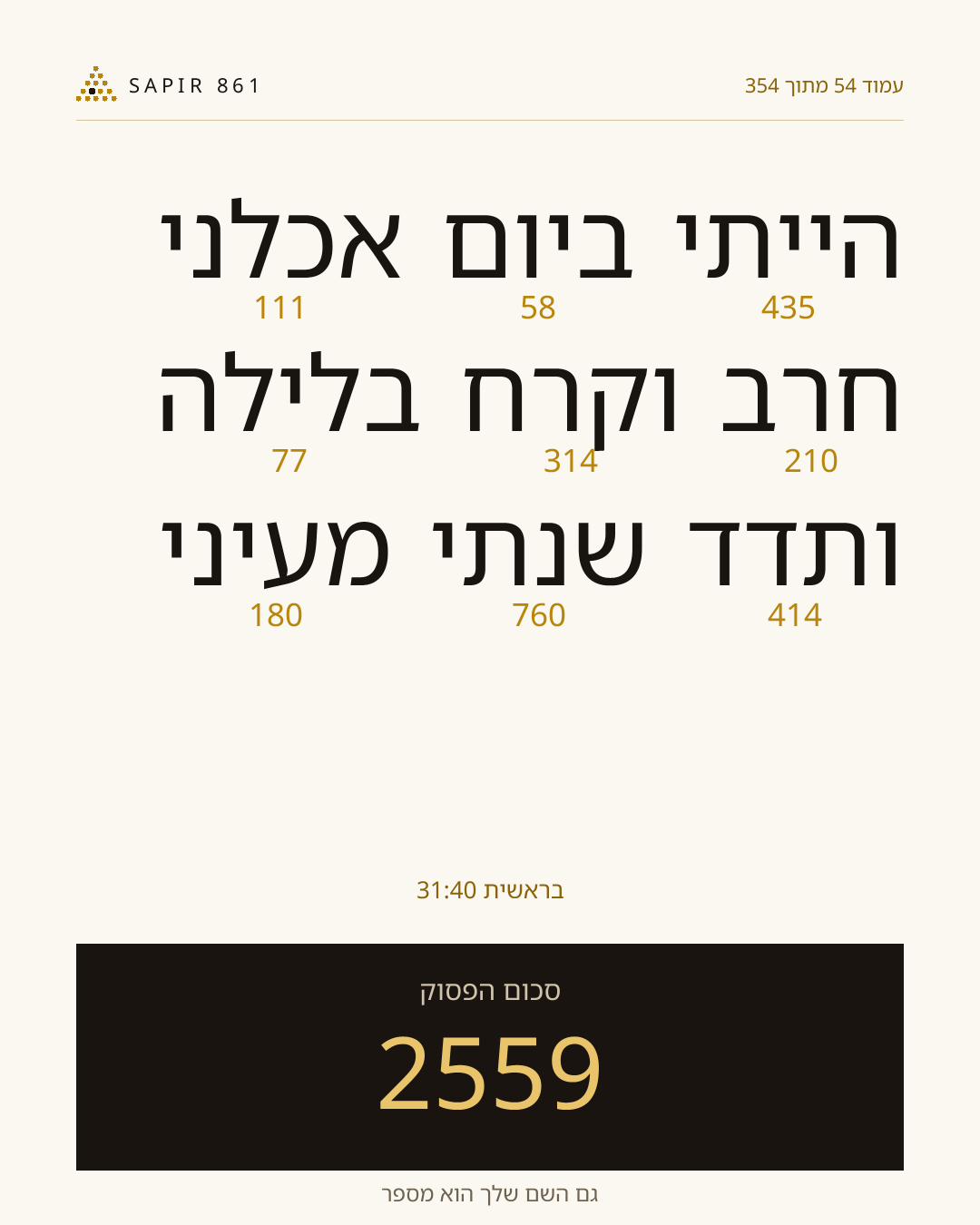 כרטיס פסוק 54