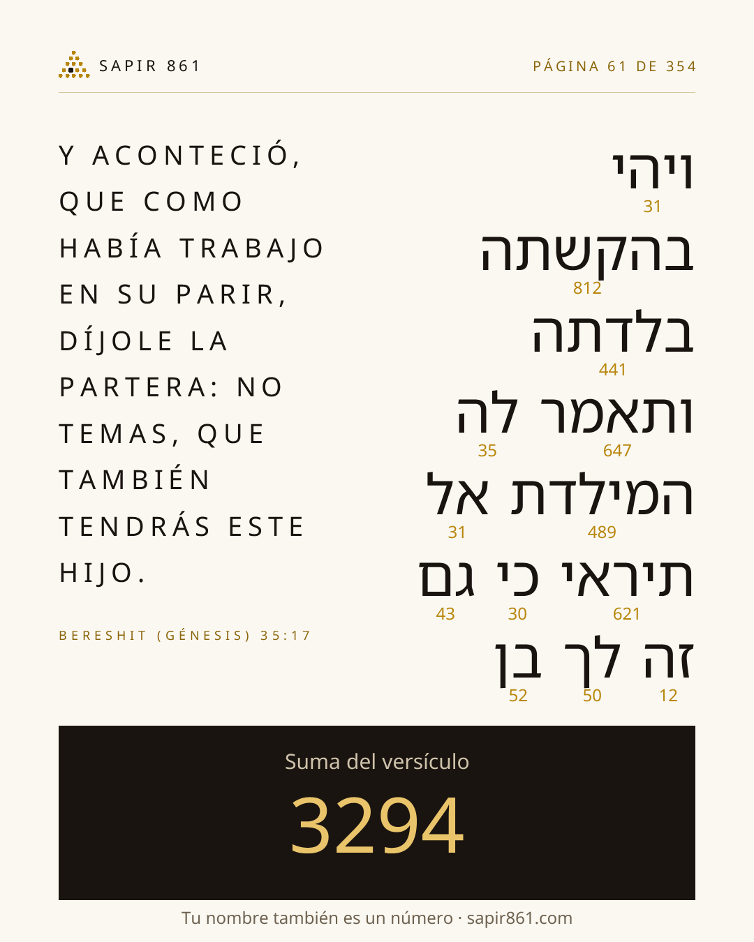 Tarjeta del versículo 61