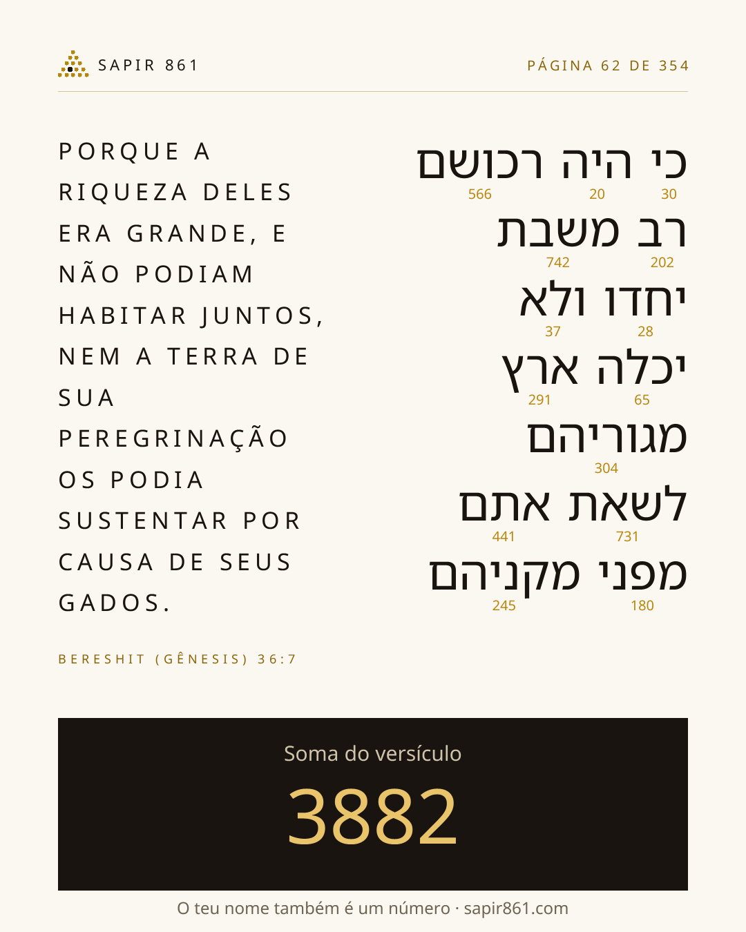 Cartão do versículo 62