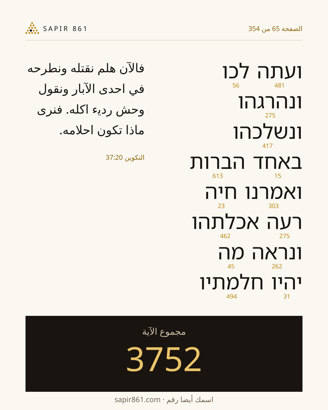 بطاقة الآية 65