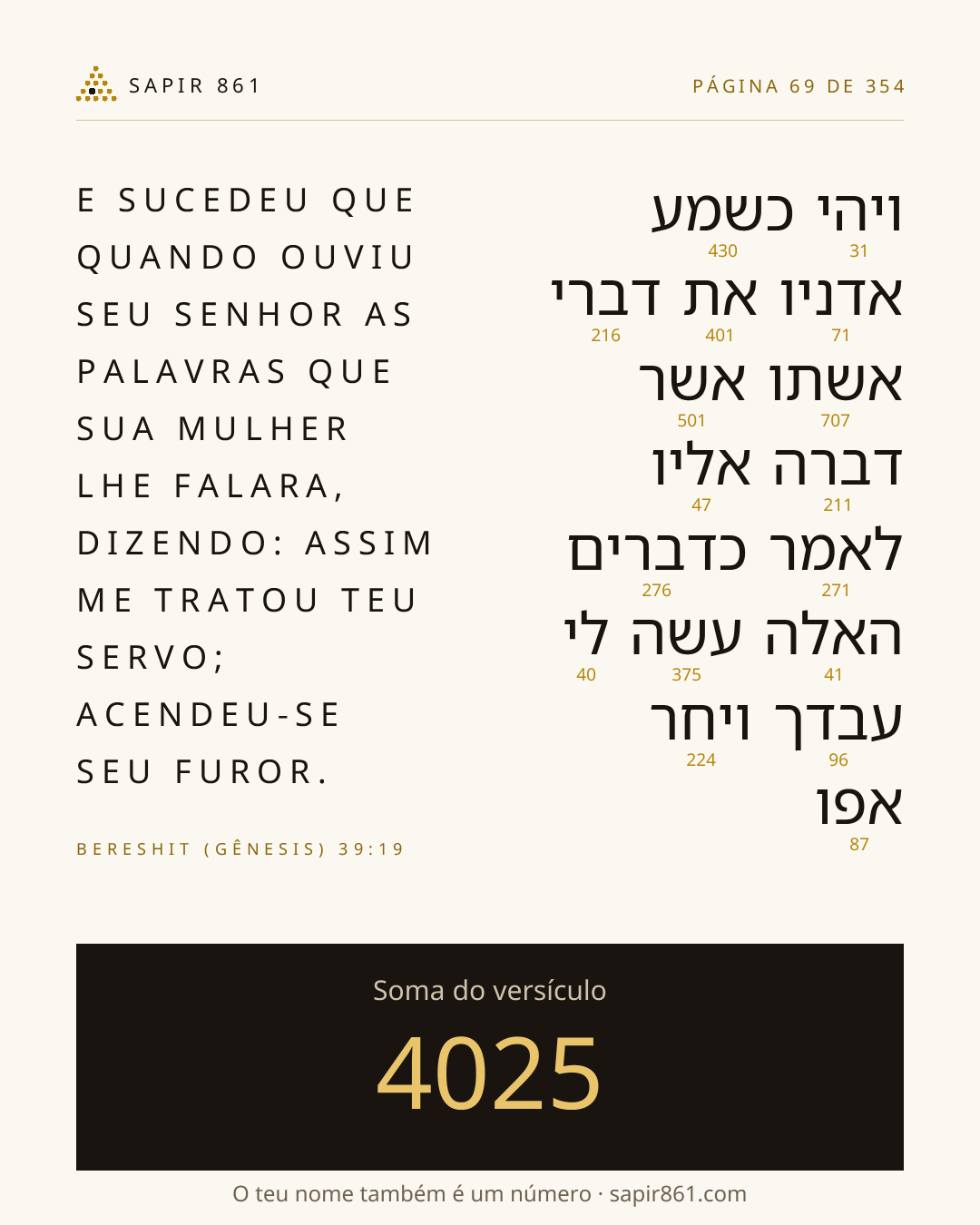 Cartão do versículo 69